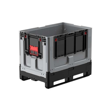 Caisse palette 1200x800x958mm repliable 2 semelles avec porte sur les 2 côtés