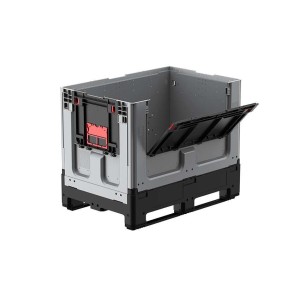 Caisse palette 1200x800x958mm repliable 2 semelles avec porte sur les 2 côtés