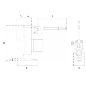 Cric hydraulique avec patte de 5 à 25 Tonnes