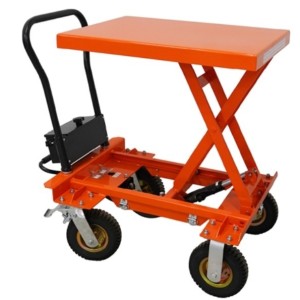 Table élévatrice manuelle tout terrain sur roues pneumatiques 200 kg