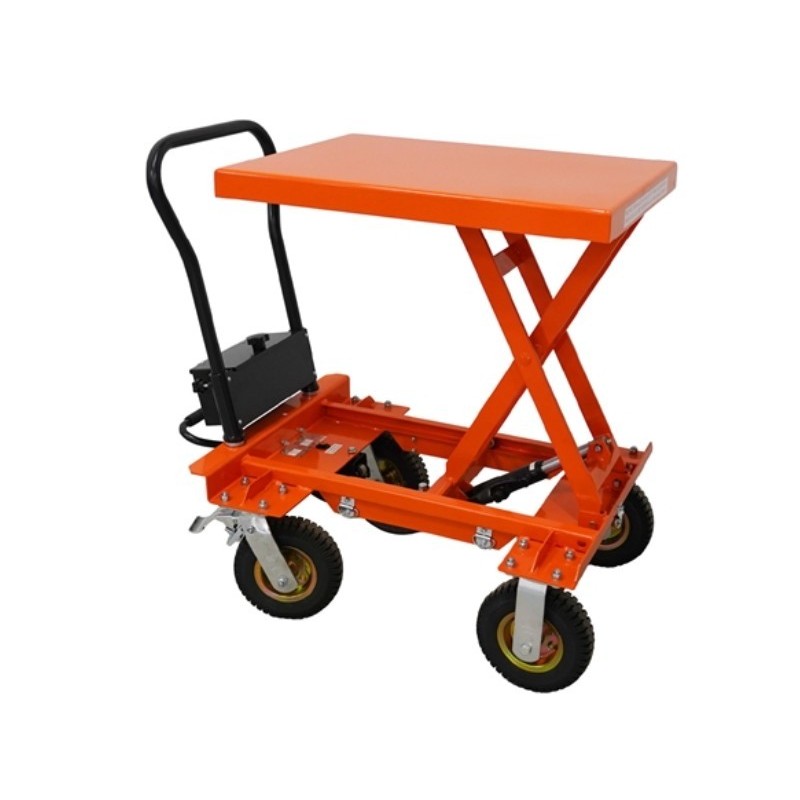 Table élévatrice manuelle tout terrain sur roues pneumatiques 200 kg