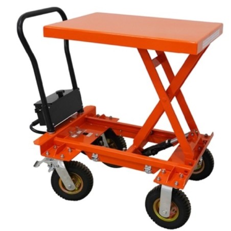 Table élévatrice manuelle tout terrain sur roues pneumatiques 200 kg