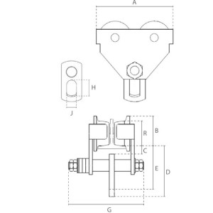 Chariot porte palan cuivre ATEX Zone 1