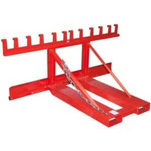 Elévateur de poubelle pour chariots élévateurs rouge
