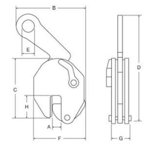 Pince à poutre pour levage horizontal et vertical