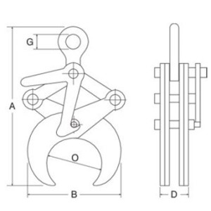 Pince levage vertical pour tuyaux