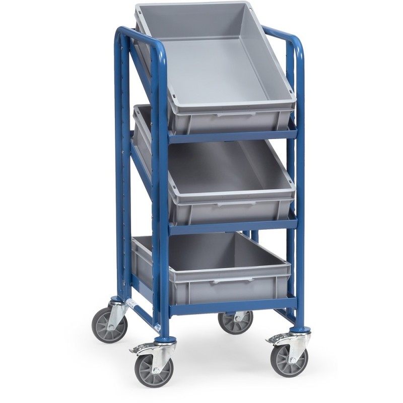 Servante pour bacs plastiques 3 étages et 3 bacs