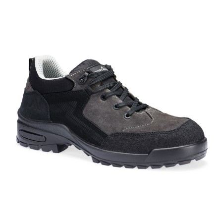 Chaussure de sécurité cuir et acier S3L CI FO SR Noir/Gris - FT73
