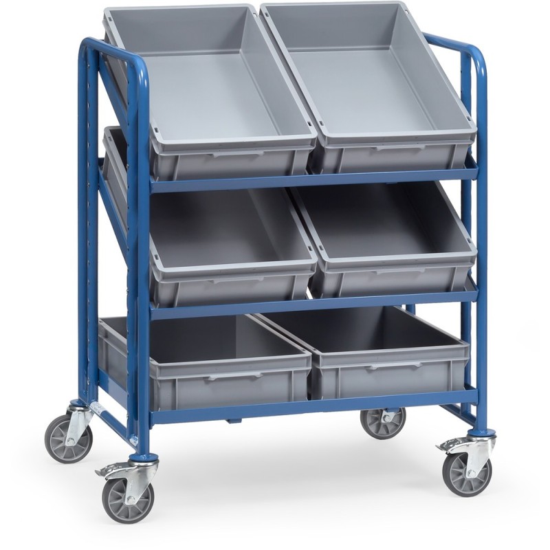 Servante pour bacs plastiques 3 cadres d'étage et 6 bacs euro