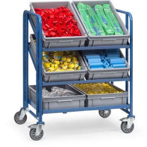 Servante pour bacs plastiques 3 cadres d'étage et 6 bacs euro