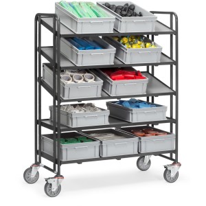 Servante pour bacs plastiques 5 étages 400 kg