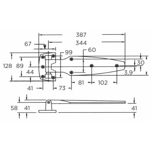 Charnière inox sans rampe Keil W99