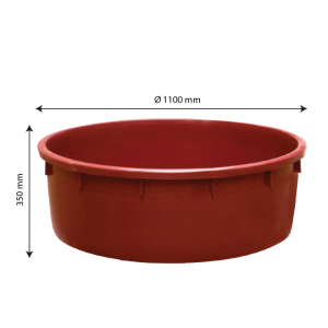 Baquet 275 litres rond renforcé diamètre 1100 mm