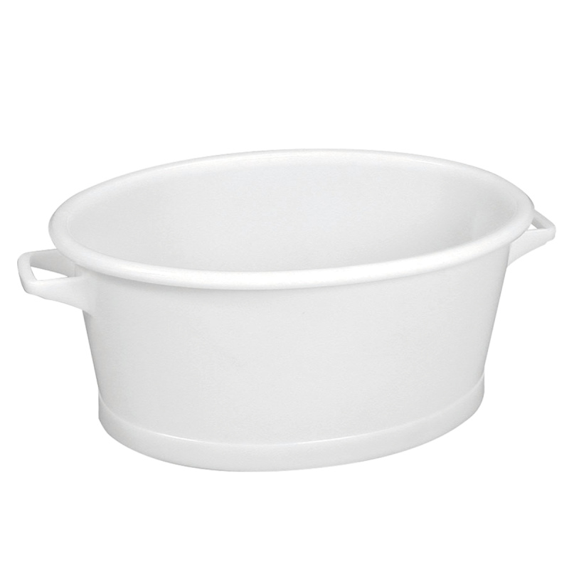 Baquet ovale fond renforcé 60 L - blanc
