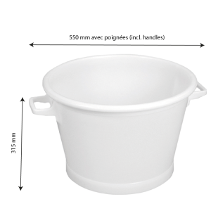 Cuve 35 litres ronde fond renforcé - blanc