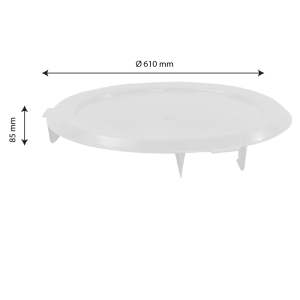 Couvercle plat pour conteneur alimentaire HACCP 75 L et baquet 50 L - blanc