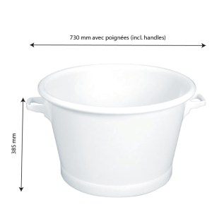 Baquet 75 litres rond fond renforcé - blanc