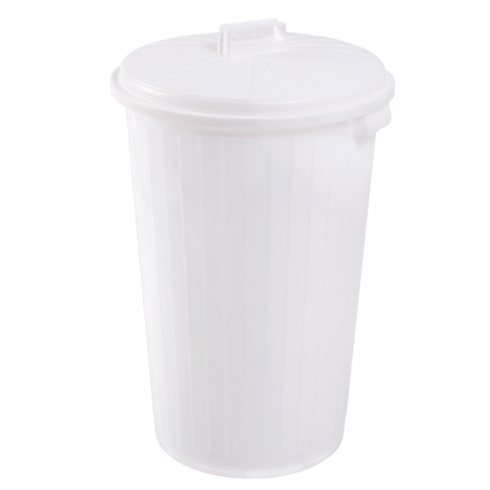 Conteneur alimentaire rond 35 L avec couvercle - blanc