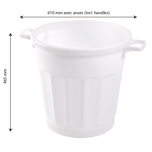 Conteneur alimentaire rond HACCP 50 L - 5 couleurs blanc