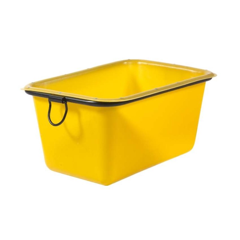 Auge à mortier avec étriers 200l - 1050x750x500mm - Jaune