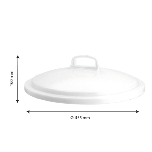 Couvercle avec poignée pour conteneur alimentaire 50 litres blanc