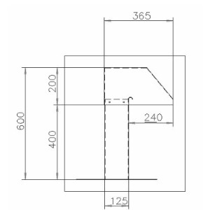 Passage toiture inox 125x250mm 1 sortie - inox 1.5mm