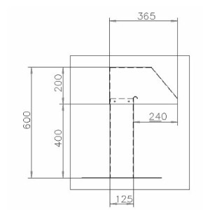 Passage toiture inox 125x125mm 1 sortie - inox 1.5mm