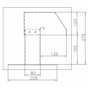 Passage toiture inox 80x80mm 1 sortie - inox 1.5mm