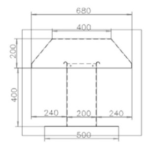 Passage aluminium - 200x200mm - 2 sorties