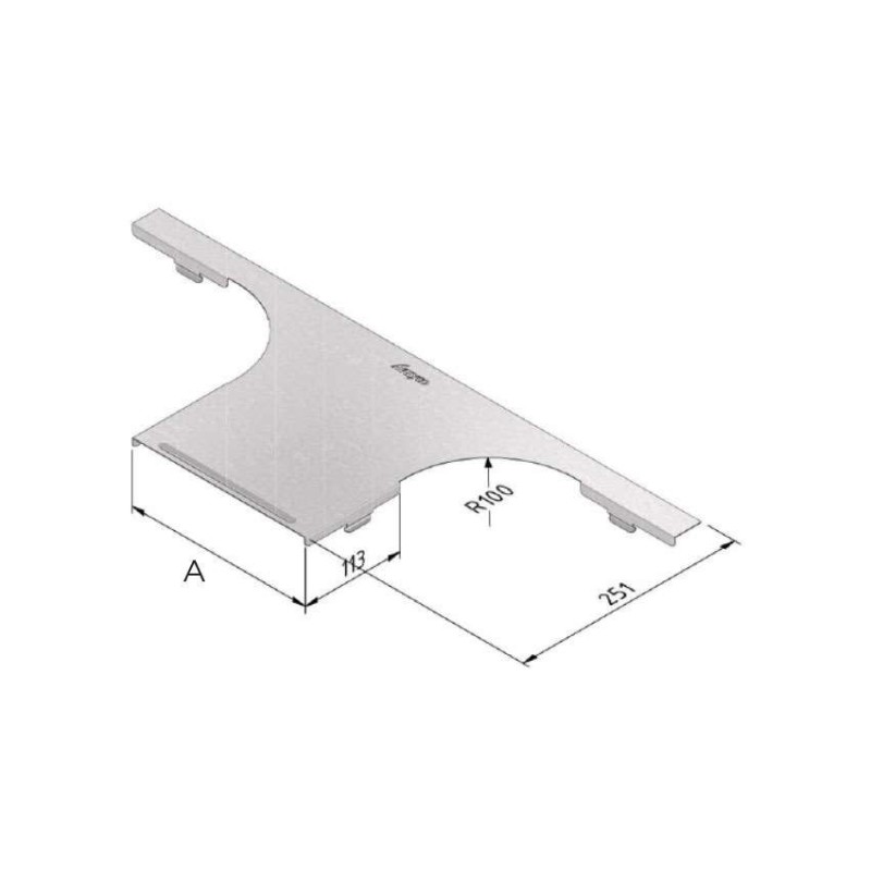 Couvercle chemin câbles dérivation 300 mm