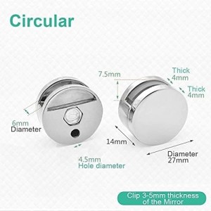 Lot de 4 pinces rondes pour miroir