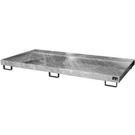 Bac de rétention pour rayonnage 2700 mm - 345 litres galvanisé