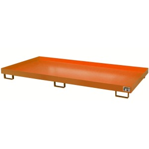Bac de rétention pour rayonnage 2700 mm - 345 litres orange