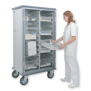 Chariot modulaire à placards avec 2 sections