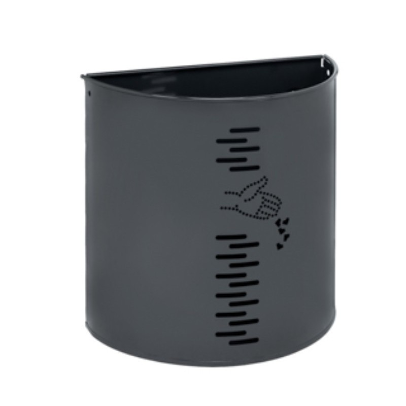Poubelle murale 20 L Miluna - Gris manganèse