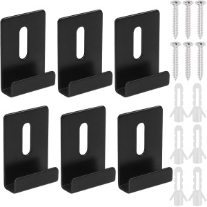 Lot de 6 clips de miroir suspension en métal noir avec vis