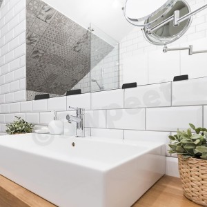 Lot de 6 clips de miroir suspension en métal noir avec vis