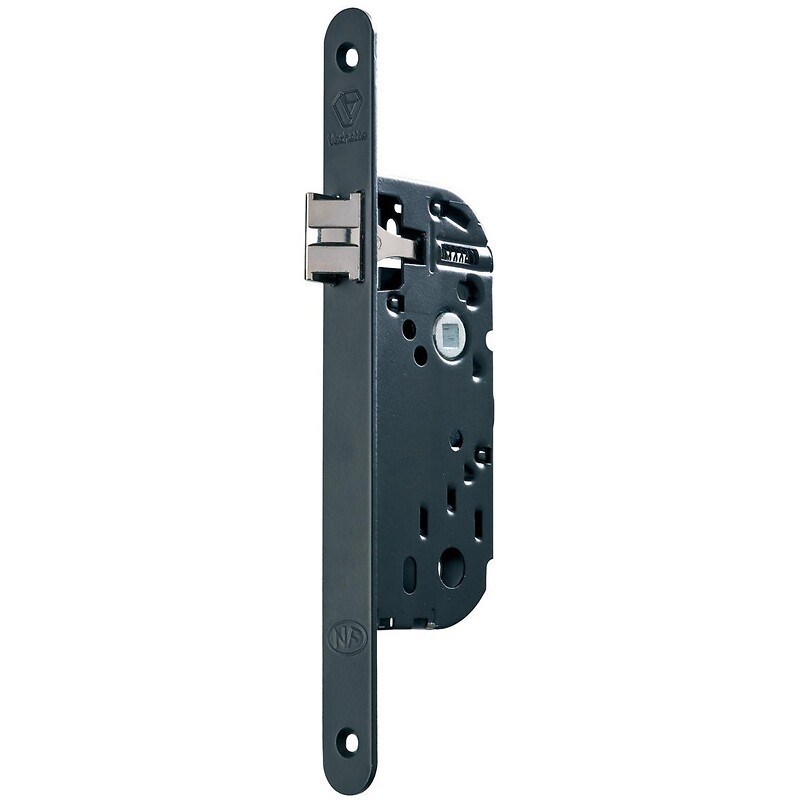 Serrure à larder pêne demi-tour axe 40 mm-Têtière bouts ronds main gauche-D 22 Serrure à larder pêne demi-tour axe 40 mm-Têtière bouts ronds main gauche-D 22