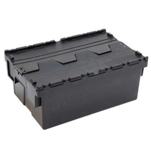 Bac navette 40L – 600x400x250mm avec couvercle couleurs noir