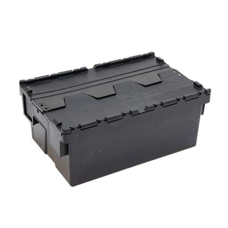 Bac navette 40L – 600x400x250mm avec couvercle couleurs noir