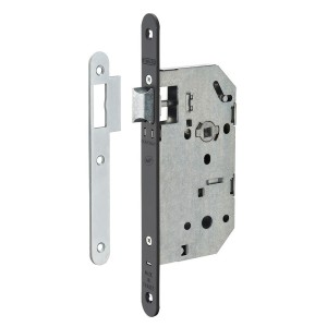 Serrure à pêne dormant MONOMAX NF axe 50 têtière noire bouts ronds