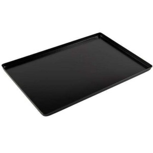Plateau aluminium 600x400x20mm alimentaire - Noir mat