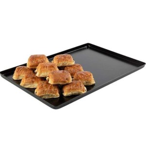 Plateau aluminium 600x400x20mm alimentaire - Noir mat