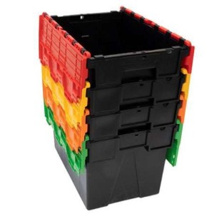 Bac navette 63L – 600x400x367mm avec couvercle de couleur