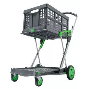 Chariot de magasin pliant avec bac