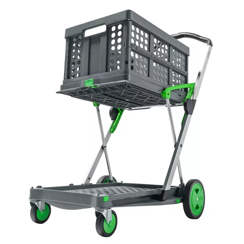 Chariot de magasin pliant avec bac