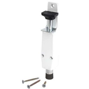 Butée de porte acier 200 mm - Levée 30 mm - Blanc