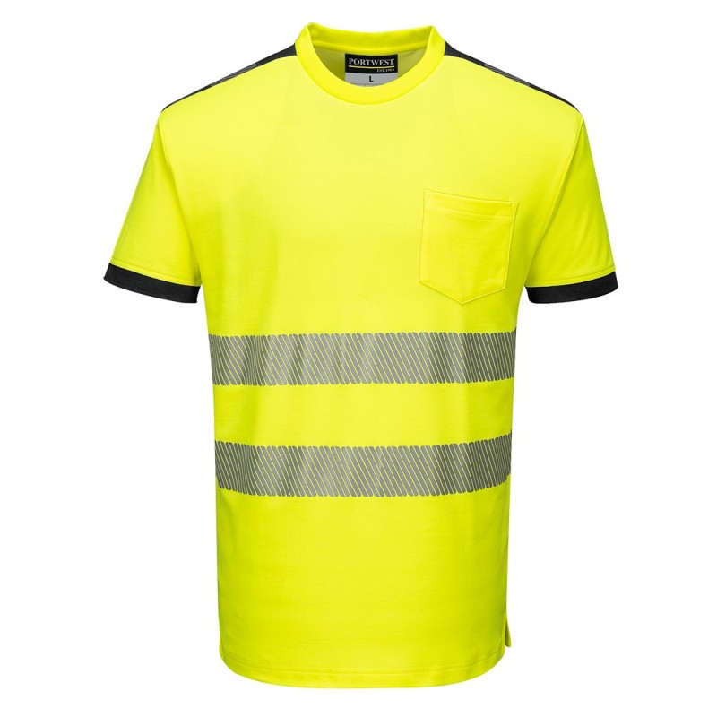 T-Shirt Haute visibilité PW3 Jaune/Noir - T181