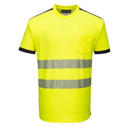 T-Shirt Haute visibilité PW3 Jaune/Noir - T181