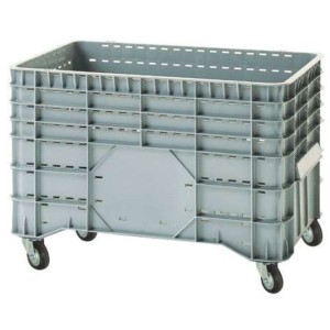 Caisse-palette légère 300l - 1020x640x770mm sur roulettes - Perforée
